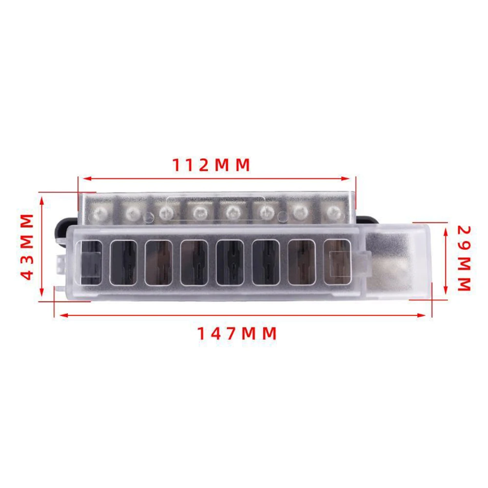 8 Gang Fuse Box Positive Block 12v 24v Terminal Holder Circuit For ATO ATC Fuses 2024 Hot Sale Brand New And High Quality