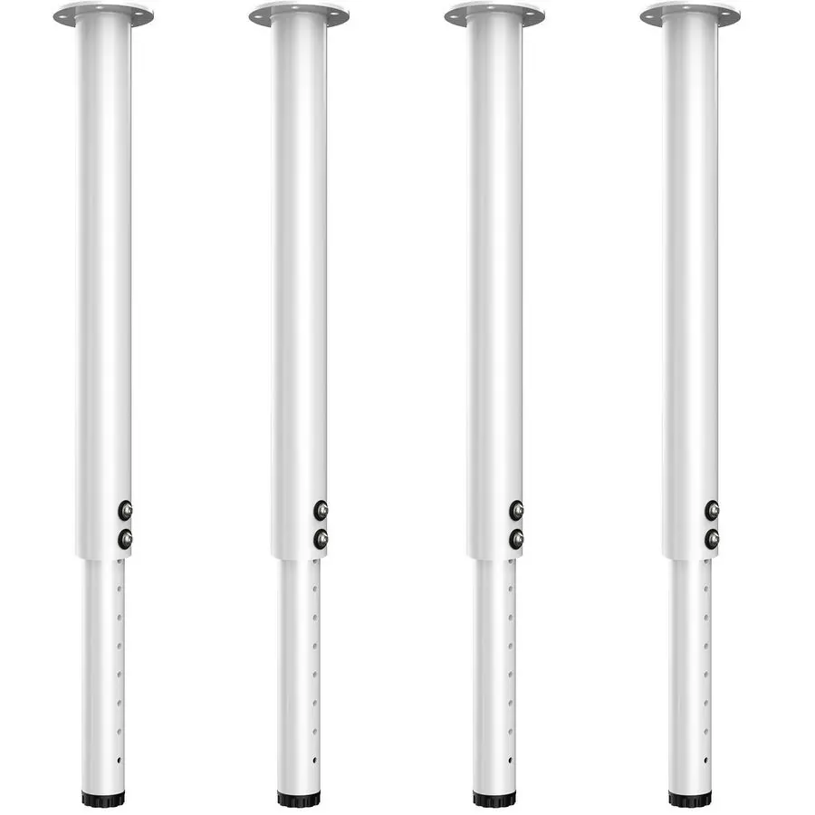 Table Legs,Metal Adjustable Height Desk Legs,Adjustable Furniture Legs for Table Computer Desk Dining Table Office DeskWhite 4