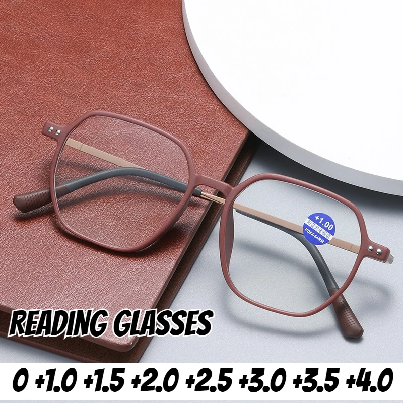 

Men Women Fashion High Definition Blue Light Blocking Distant Vision Glasses Elegant Comfortable Design Reading Glasses +3.5+4.0