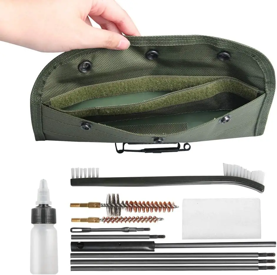 10pcs/set Gunsmithing Cleaning Kit Pouch Universal Firearms Pistol Clean Tool Brass Brush For AR15/M16 .223 5.56mm Cal