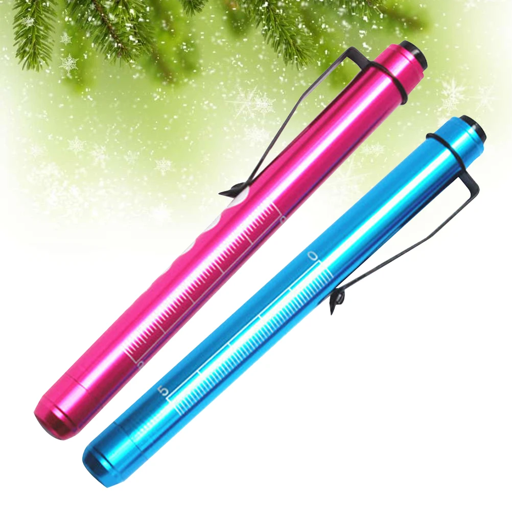

2PCS Medical Pen Light Small Size Oral Examination LED for Nurses Doctor Checking Ruler Scale