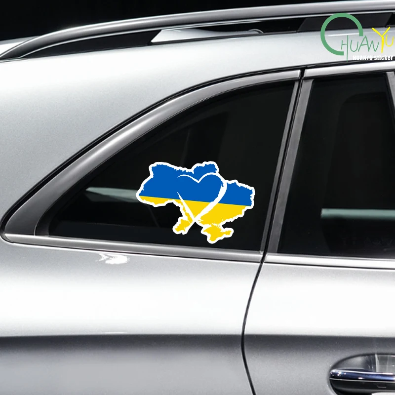Calcomanía de vinilo impermeable para coche, pegatina redonda clásica de Ucrania, girasol, Ucrania, accesorios de decoración