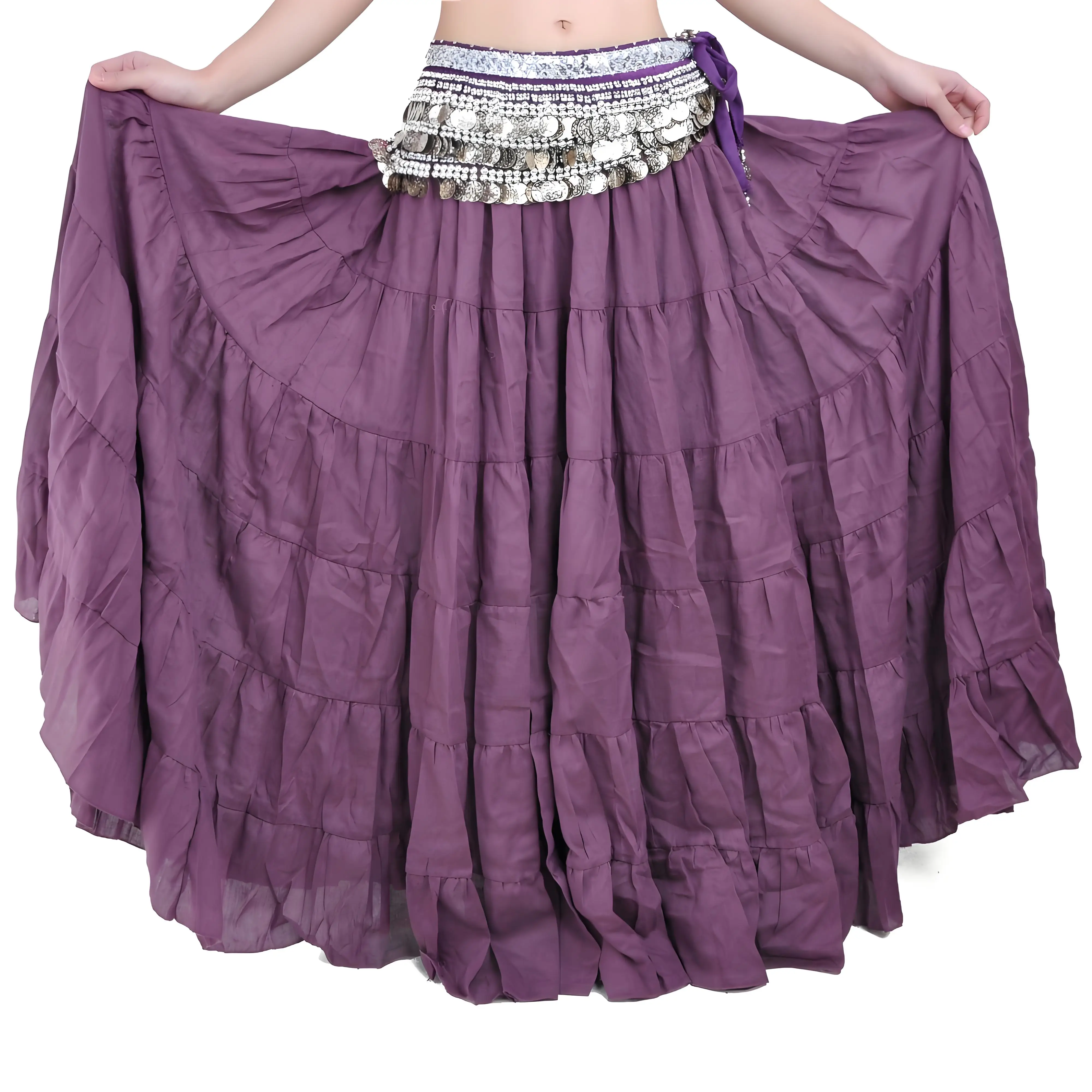 ที่กําหนดเองผู้หญิงผู้ใหญ่Belly Danceกระโปรงใหญ่โมเดิร์นเต้นรําเครื่องแต่งกายกระโปรงสไตล์โบราณแจ๊สเต้นรําเครื่องแต่งกายFaldas