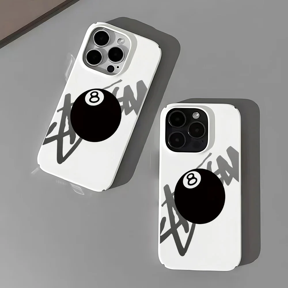 Fashion Hot Billiards Number 8 Phone Case For IPhone 16 15 14 13 12 11 Pro Max XS XR XSMax 6 7 8 Plus Glossy HD Hard PC Cover