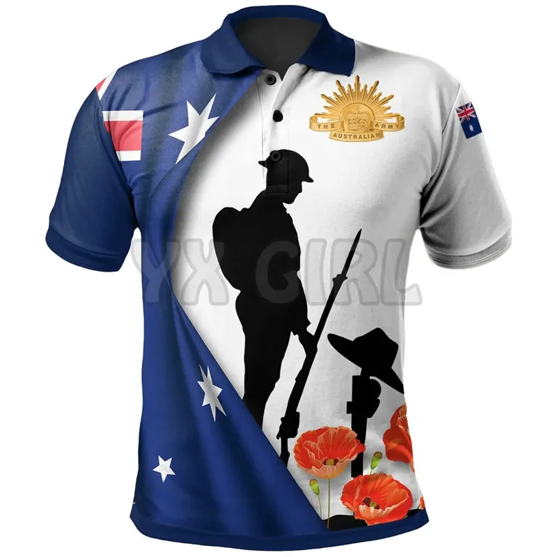 2024 Summer shirts women for men Anzac We Will Remember Them 3D printed Short sleeve t shirts Tops camisas