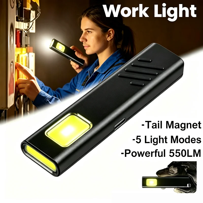 Super Bright Flashlight Mini Portable Warning Flashing  Security Work Light Outdoor Camping Maintenance Emergency Task  Lantern