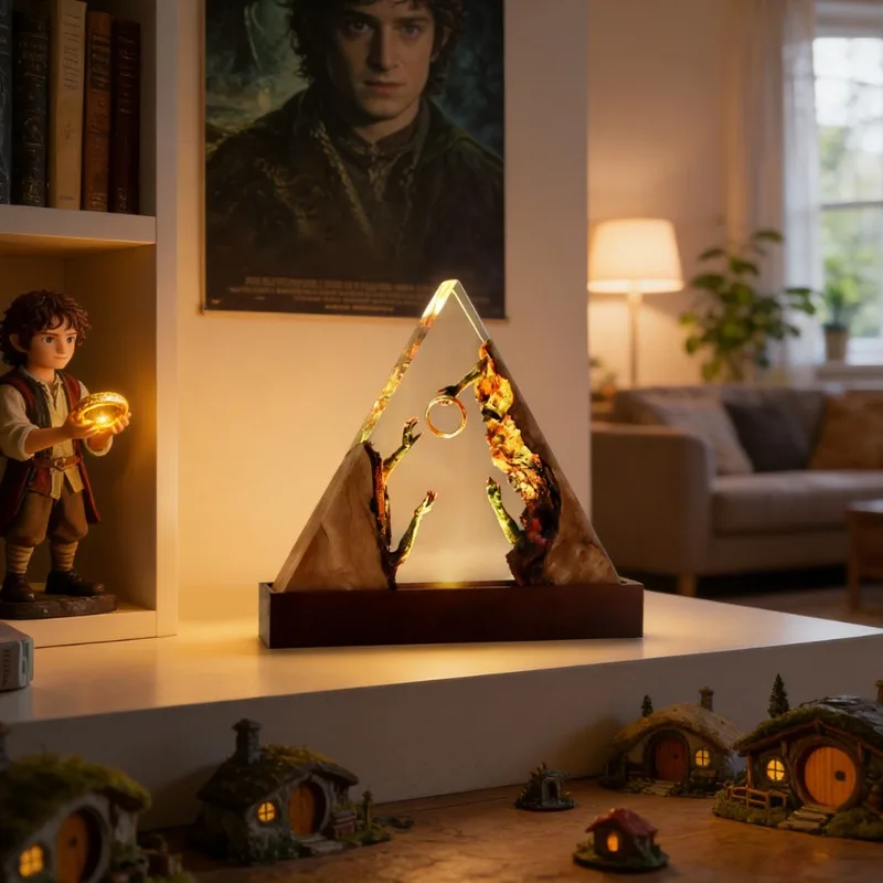 Creative Lighting Resin Wooden Night Light Bedroom Luxury Creative Art Decoration Aesthetics Home Decoration