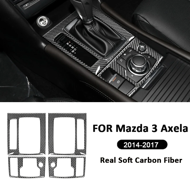 

Carbon Fiber Car Center Console Type-C Gear Shifter Panel Trim Frame Decoration Sticker For Mazda 3 Axela 2014-2017 Accessories