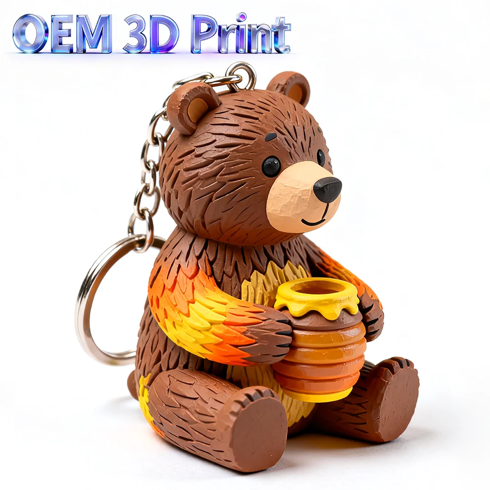 

Custom Colored Sandstone 3D Printing Service Bear Ornament Binder Jetting 3D Printed Artwork Miniature Luxury Goods Models Metal