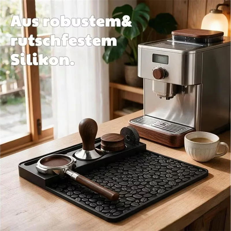 5 in 1 Silicone Coffee Tamper Mat Non-slip Espresso Tamping Mats Stand Corner Counter Bar Mat Barista Tools Organizer Tray