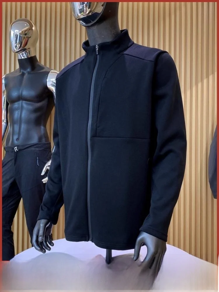 

Удобная трикотажная ткань с воздушным слоем Jaet, мужская повседневная длинная застежка-молния све, уличное модное пальто с воротником-стойкой