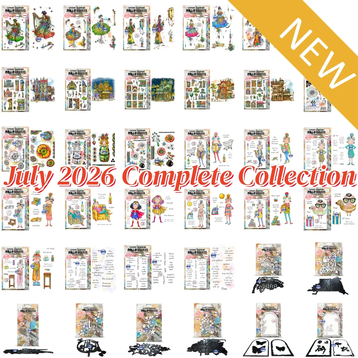 July 2026 Complete Collection Clear Stamps and Metal Cutting Dies DIY Scrapbook Diary Decoration Embossing Cut Template Make
