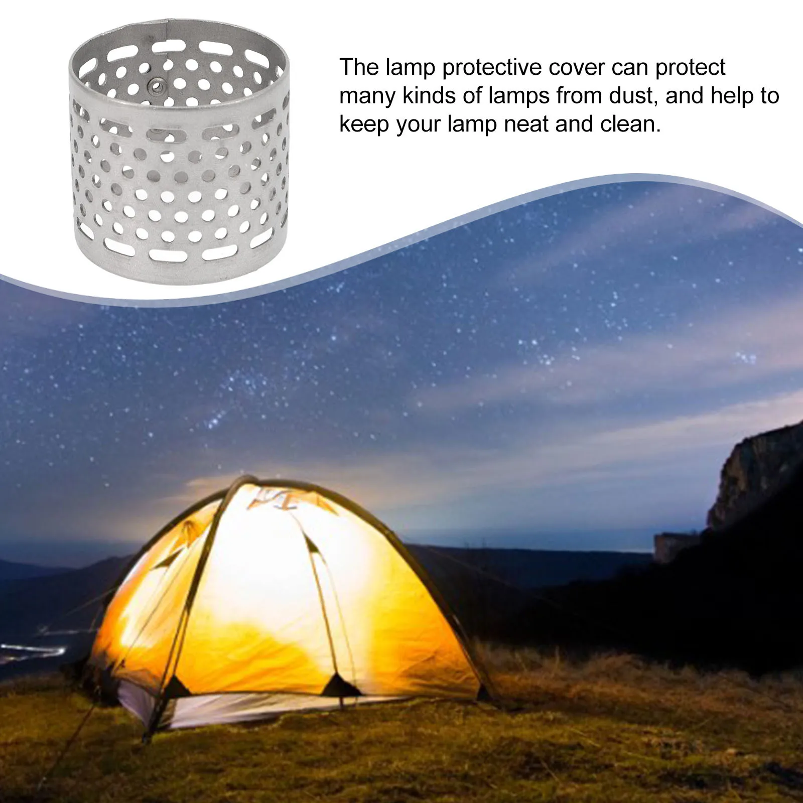 

High Temperature Metal Glass Lamp Shade Excellent Light Transmission For Gas Tent Camping Lights Dustproof Protective Cover