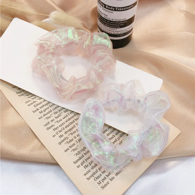 

Gauze Dream Mermaid Hair Ties Rope For Women Girls MeshScrunchies Ponytail Holder Headdress Stretch Hair Accessories