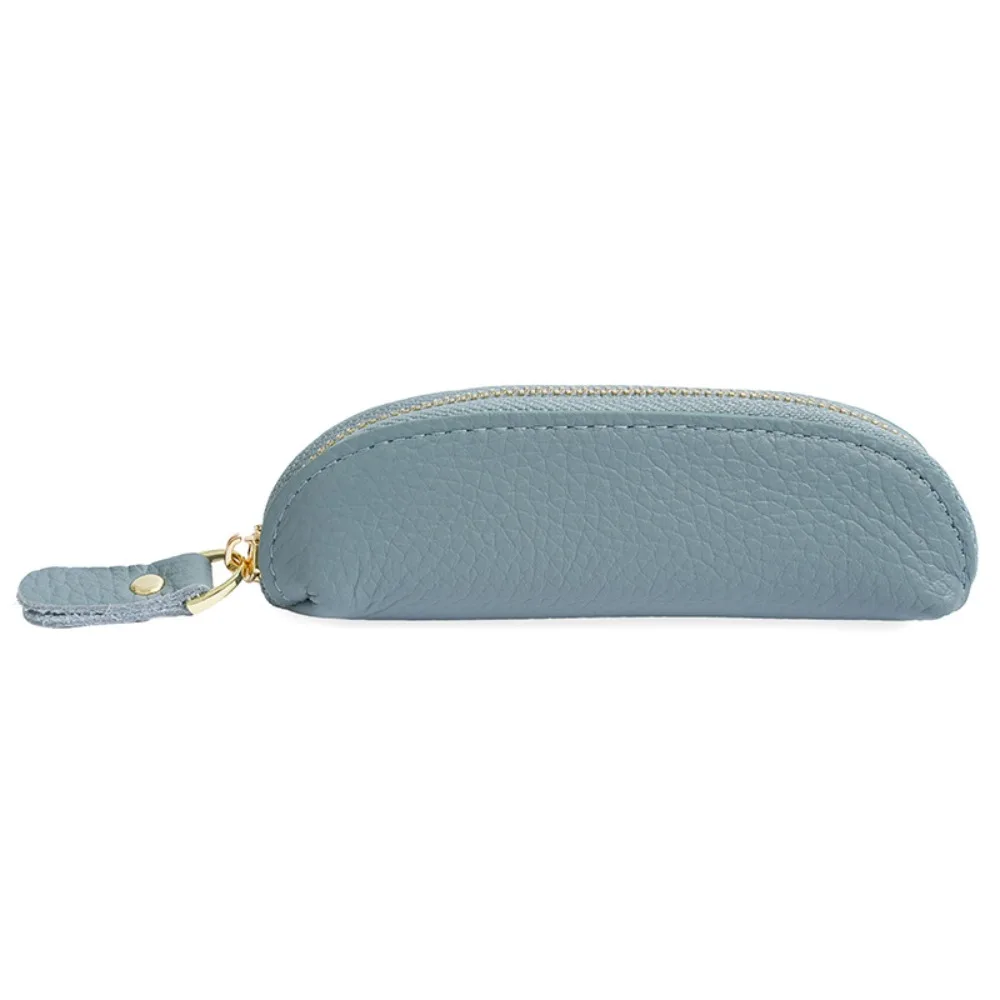 

Vintage Retro Women's Wallet Waterproof Solid Color Genuine Leather Coin Purse Compact Durable Cowhide Pencil Bag Student