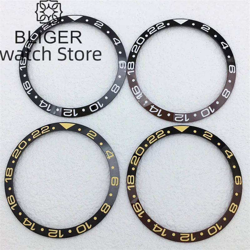 BLIGER Watch Bezel Insert 37.2mm x 31.4mm Ceramic/aluminium Bezel Insert Fit BB58 Watch 39mm Case Watch Accessory Parts