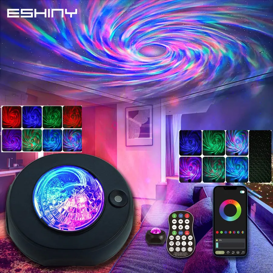 أورورا غالاكسي دوران APP السماء الإسقاط حفلة DJ الضوء الأخضر ليزر ستار ليلة حالمة عيد الميلاد جو مصباح F23 #1