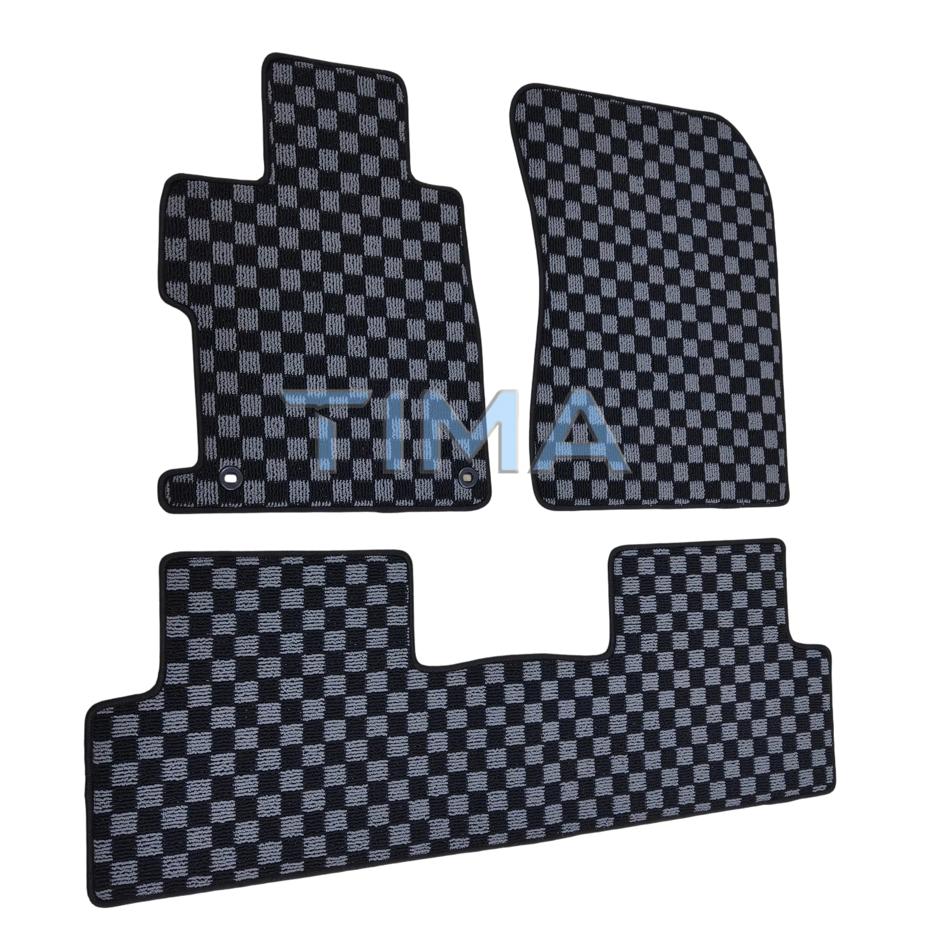 Water-absorbent and waterproof JDM Checkerboard Car Floor Mats For 2012-2015 Honda Civic 9th Gen Left Hand Driveor
