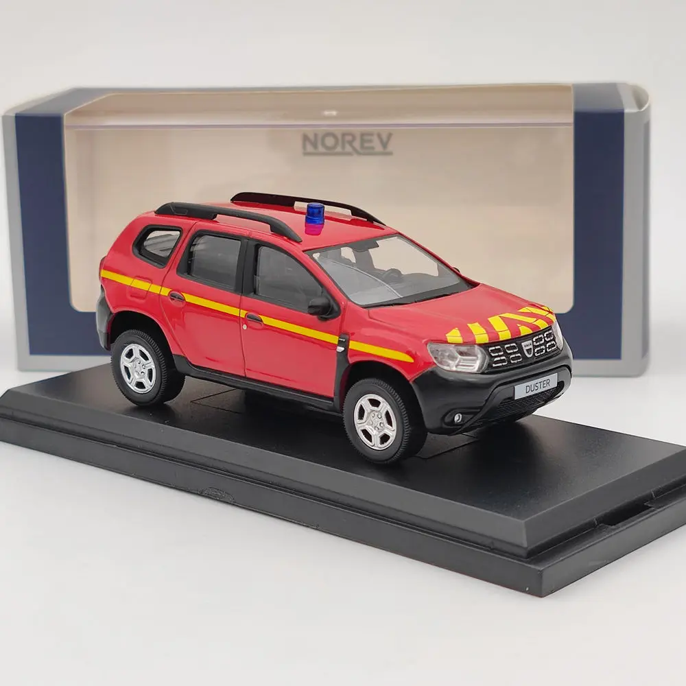 Norev-Modèle de voiture rouge moulé sous pression, collection limitée, cadeau de Noël, Dacia Duster POMPIERS, 1/43, 2020