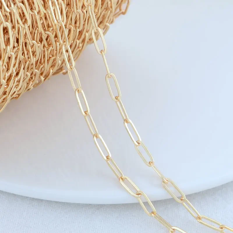14K Gold Color Plated Brass Chains Round Oval Chains DIY Jewelry Findings  Necklace Bracelet Jewelry Making Components DIY