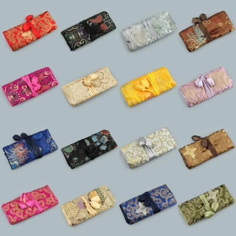 

10 шт., китайский винтажный шелковый мешочек для ювелирных изделий ручной работы, подарочный пакет