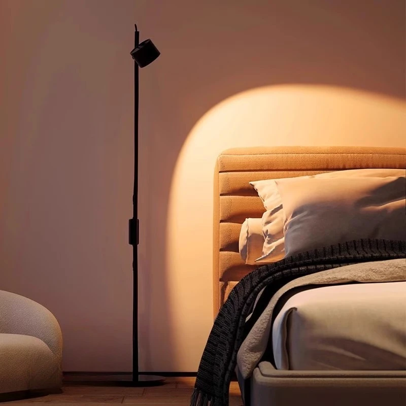 مصباح أرضي جديد بسيط لغرفة النوم، ضوء جو بسيط، ضوء أريكة عمودي فاخر