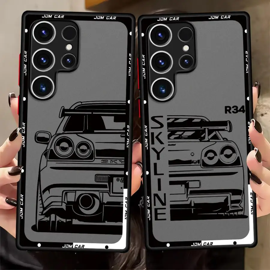 Case for Samsung Galaxy S25 Ultra S20 FE Note 20 Ultra 10+ S26 S23 FE S22 S24 Plus S21 Funda Back Phone Cover JDM Dream Car