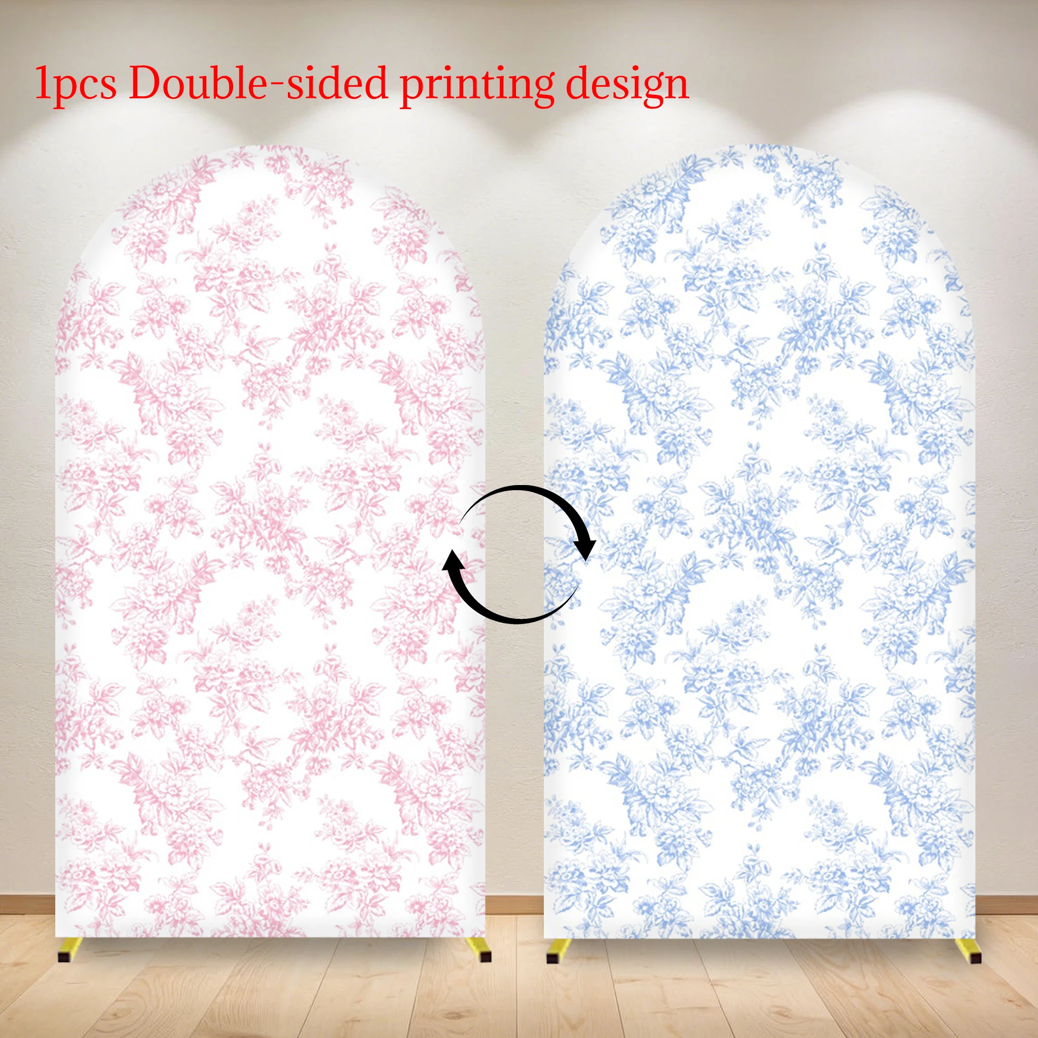 

Весенняя свадебная арка, фон с двусторонним принтом, синий, розовый цветок, детский душ, детский день рождения, декоративные фоны