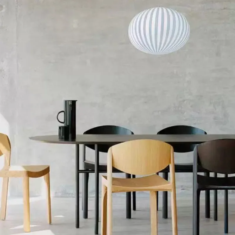 Candy Restaurant Light: Nordic minimalist living room lantern, colorful striped bedroom living room glass chandelier