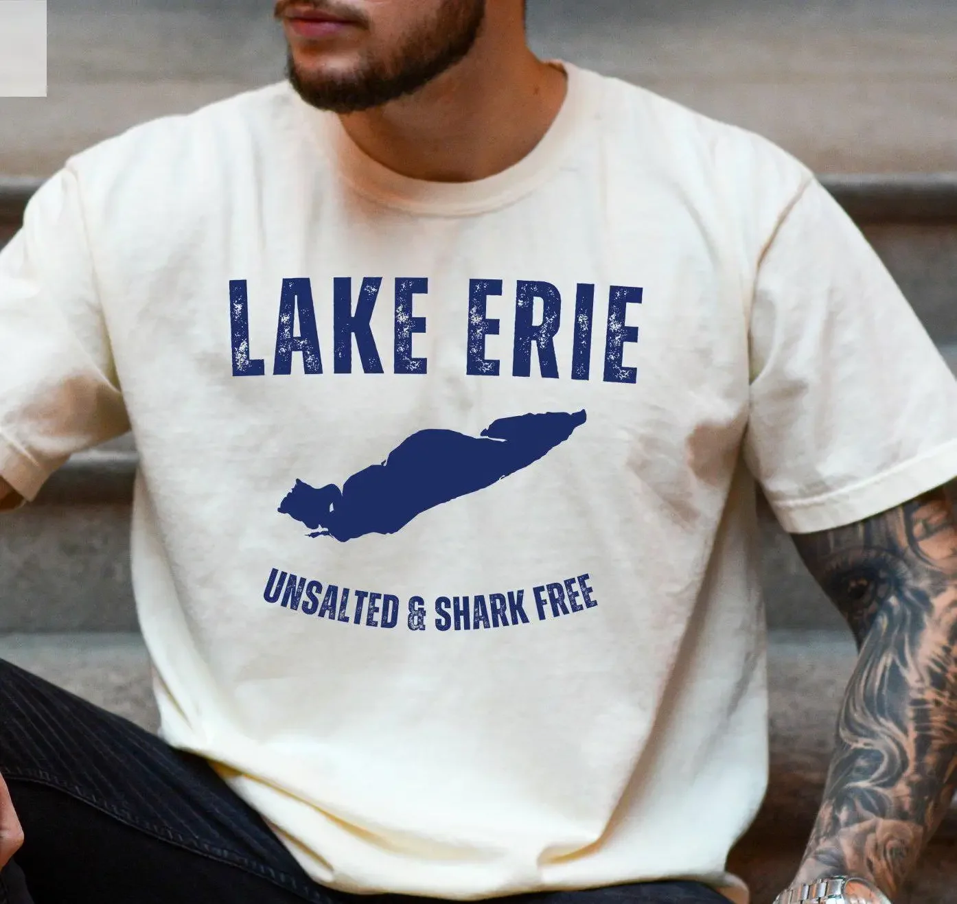 Lake Erie T Shirt The Great Lakes SweaT Unsalted and Shark Free Women Life Mens Clothing