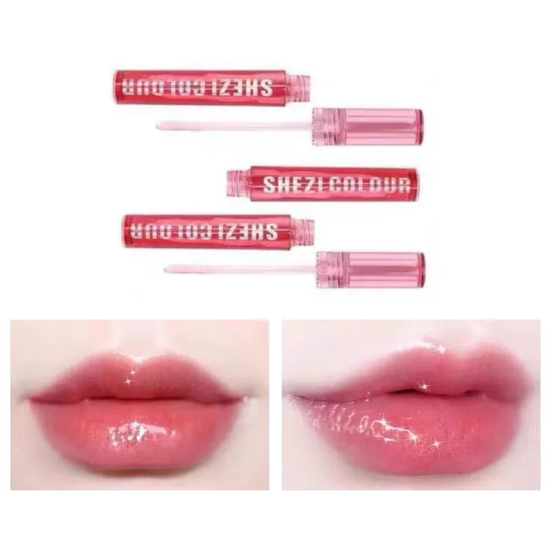 Shezi Color Liquid Lip Gloss Crystal Transparent Diamond Lasting Moisturizing Hydrating Nourishing Glass Lips Shiny Lip Gloss