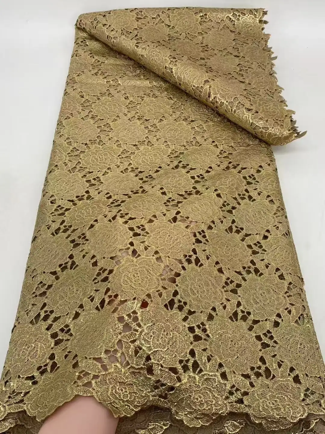 

Water Soluble Fabric Lace African Guipure Cord Lace Fabric High Quality Elegant Lace Fabric For Women Wedding Party Dress Sewing