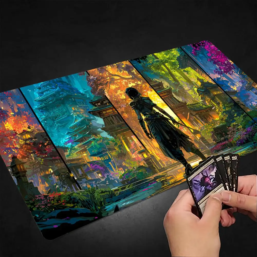 

Игровой коврик Ancient Secret Realm and Ninjas MTG с прошитыми краями, нескользящий, для настольных игр и TCG