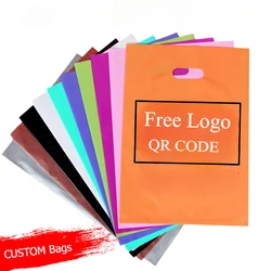 100 Free Customized Plastic Bag For Gift Shopping Poly Pack Bag Custom LOGO Business Handle Bags