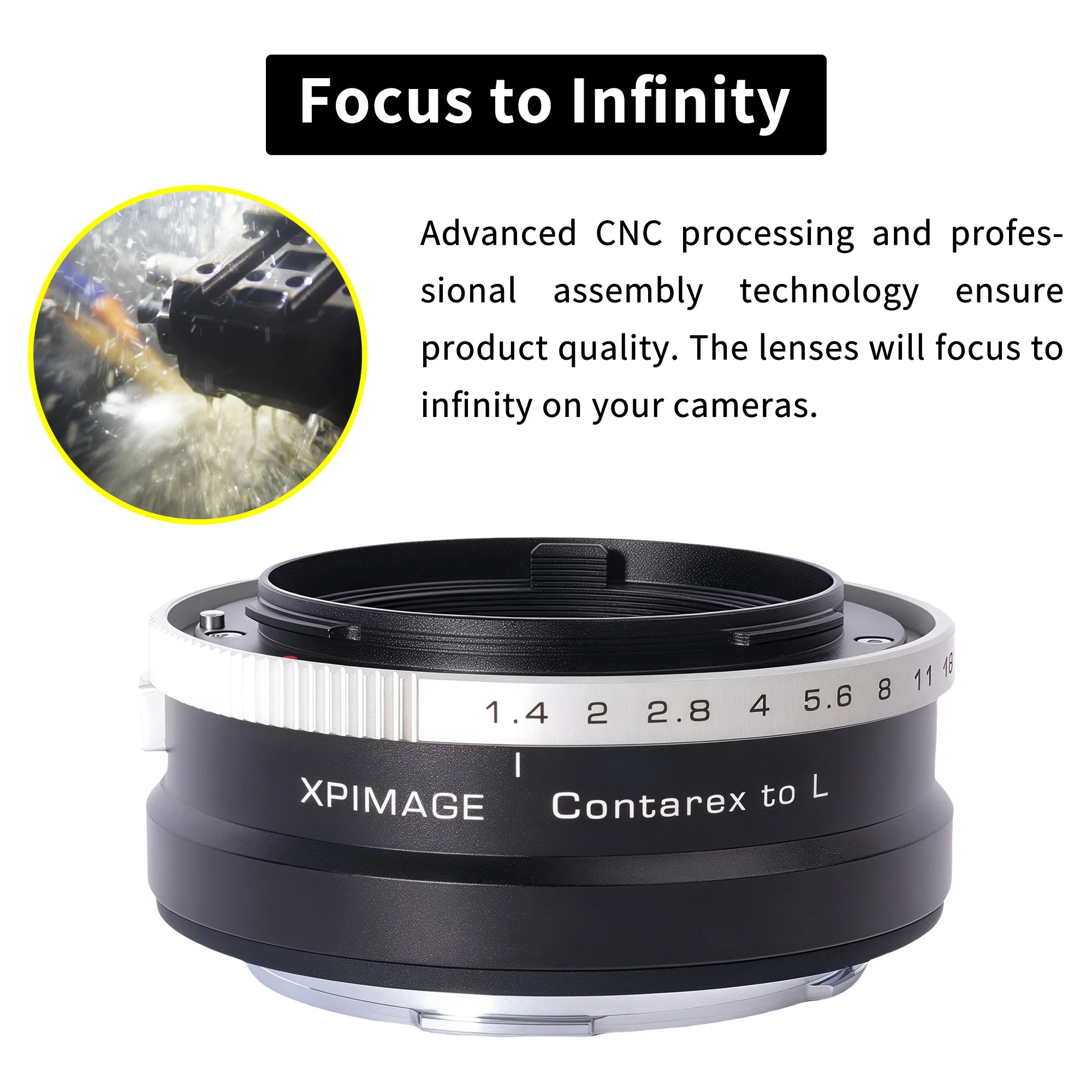 حلقة محول تركيب عدسة XPIMAGE Contarex إلى L متوافقة مع عدسات Ikon Contarex لكاميرات Leica SL أو Panasonic S5 L Mount