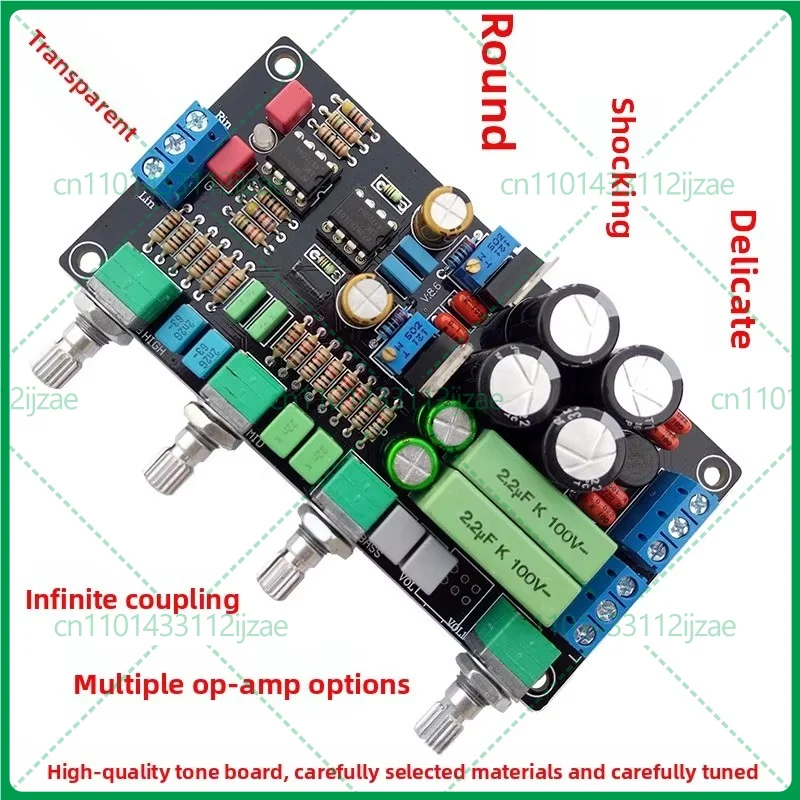 OP275 OPA2107 LME49720 Tube Sound Preamplifier Board HiFi Audio Op Amp Preamp Board Potentiometer Spacing 24-24-24