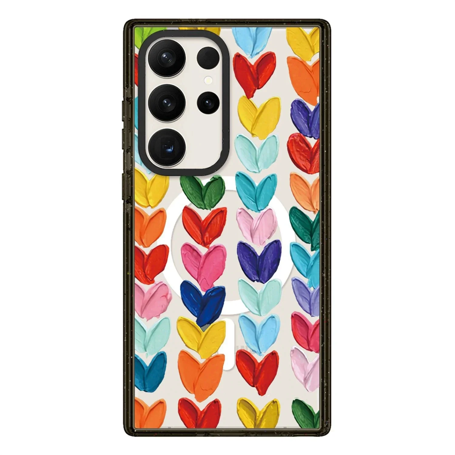 

Colorful Heart MagSafe Acrylic Border Magnetic Phone Case for Samsung Galaxy S 22U S23 Ultra S24 Ultra Cover Protective Shell