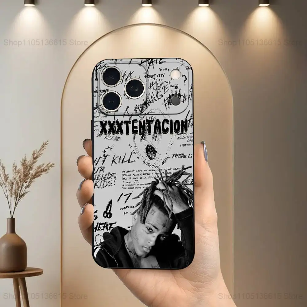 Крутой чехол Rapper X-XXXTENTACION для iPhone 17,16,15,14,13,12,11 Air,Plus,Pro Max,XS,XR,SE,Mini,8,7,мягкий силиконовый черный чехол