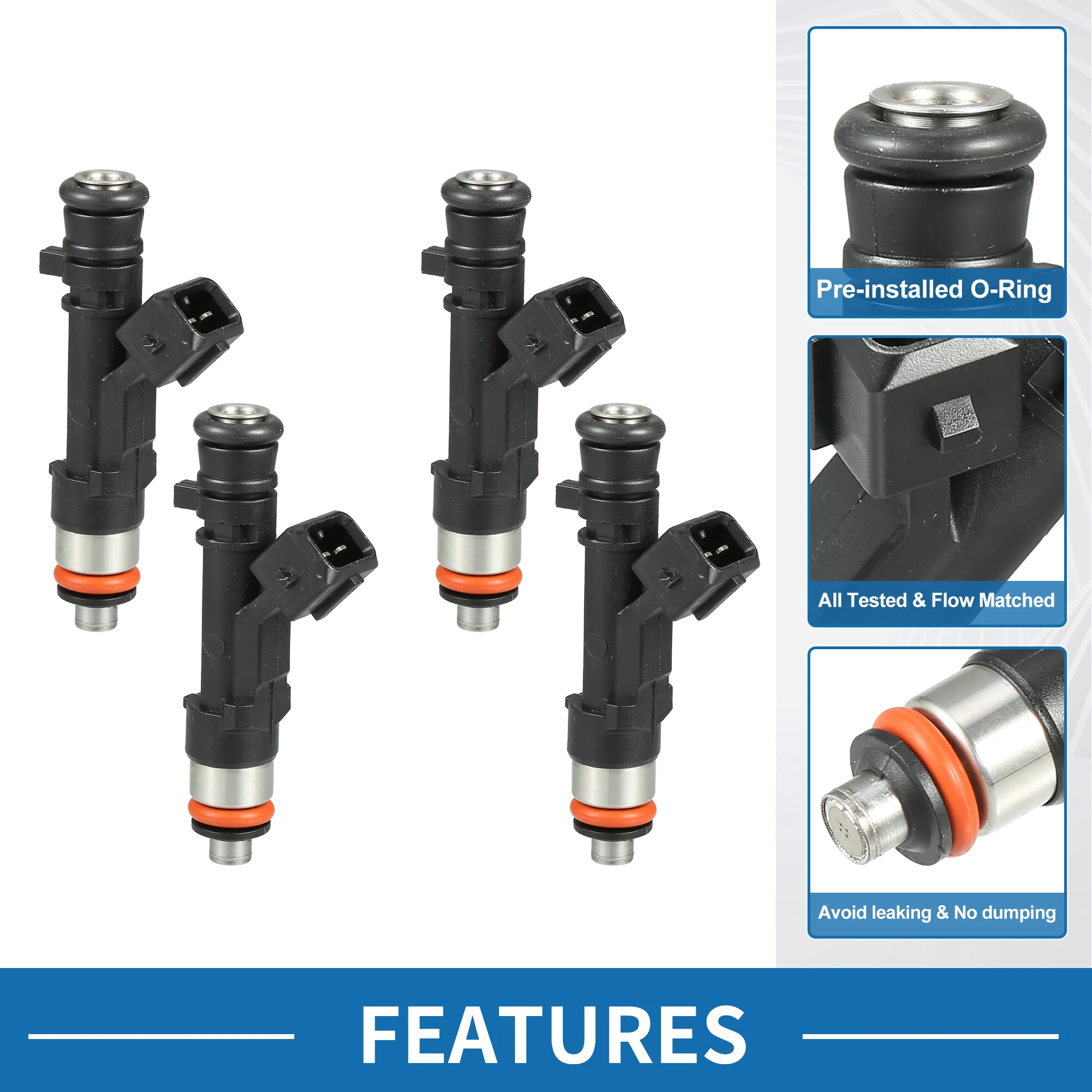 

UXCELL Fuel Injector No.8200227124 for RENAULT Logan 2008-2013 1.4 LPG Black 4 Pcs