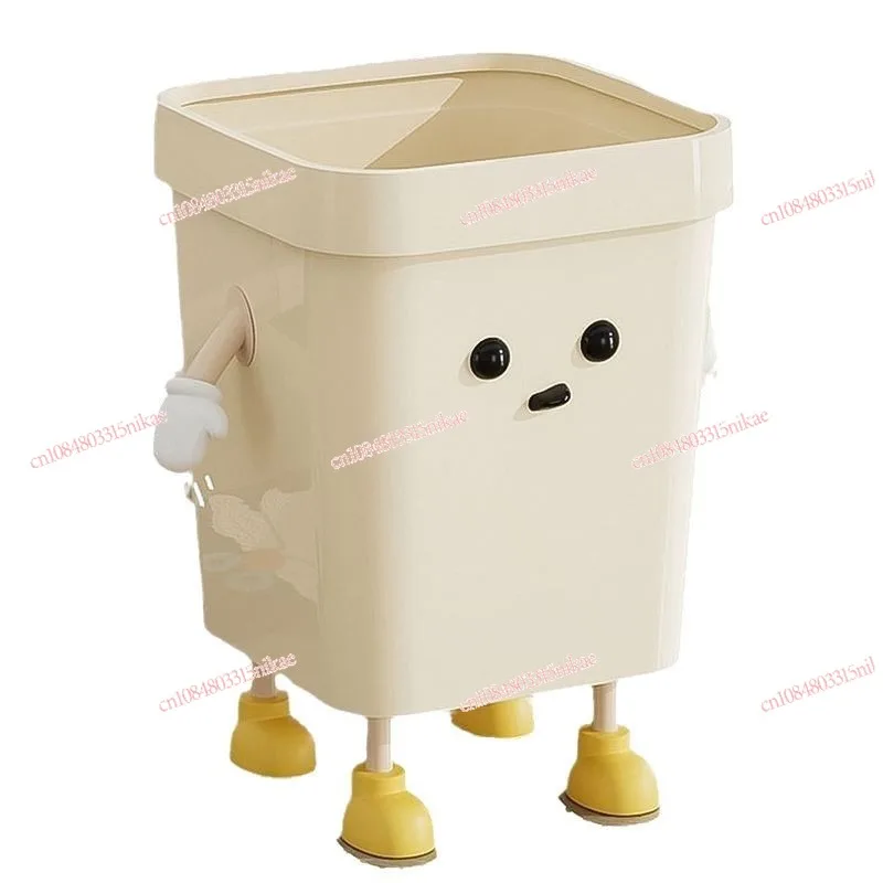 

Nordic-Style Trash Can for Home Cute Minimalist Ins-Inspired Garbage Bin for Living Room, Bedroom & Bathroom (Luxury Vibe)