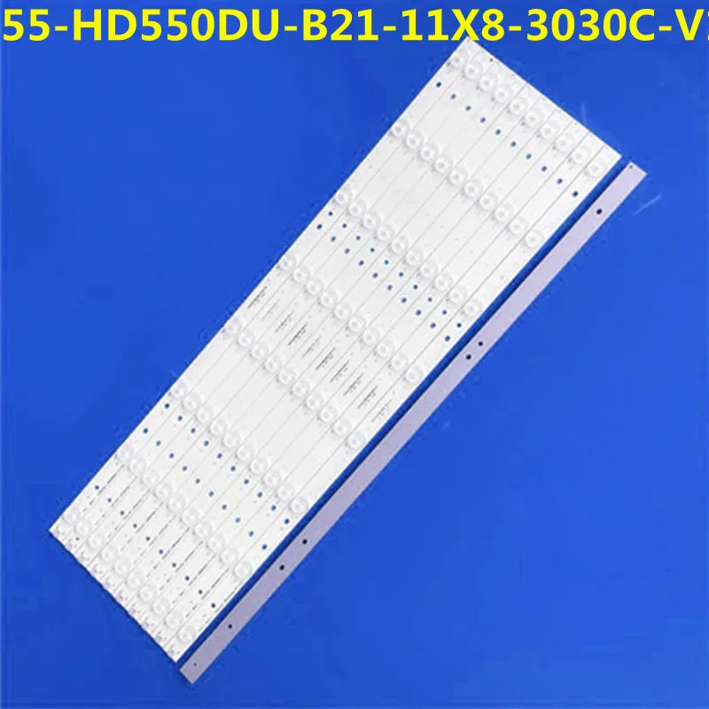 11PCS LED Strip Hisense-55-HD550DU-B21-11X8-3030 For TH-55DX400C LED55EC520UA LED55EC530U LED55K300UD LED55K30JD LED55K5100U