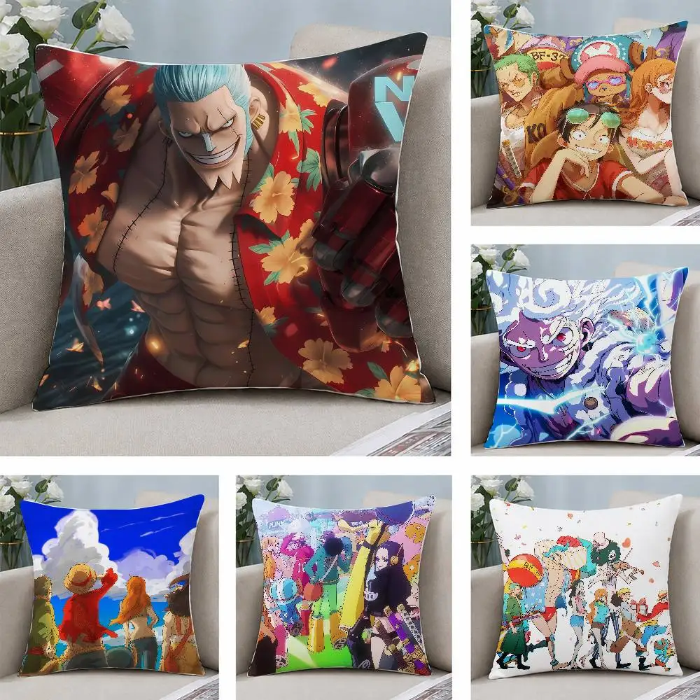One Piece Roronoa Zoro Anime Plush Pillow Cover Soft Short Plush Cushion Cover For Sofa Bedroom Home Decor Gift Decoration
