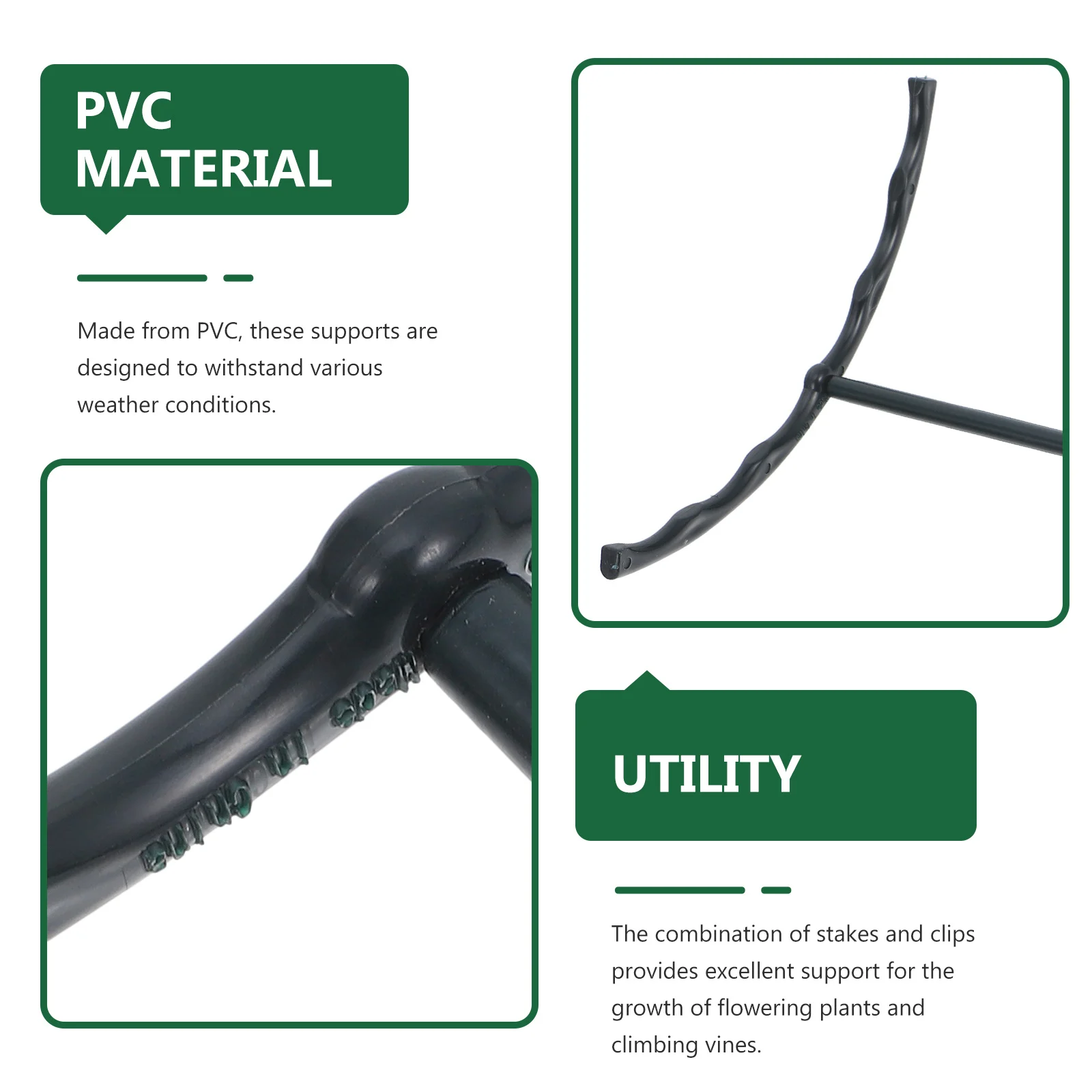 

1 Set Pvc Plant Support Stakes Semicircular Garden Trellis With Clips For Climbing Vines Outdoor Indoor Plants Hydrangea Tomato