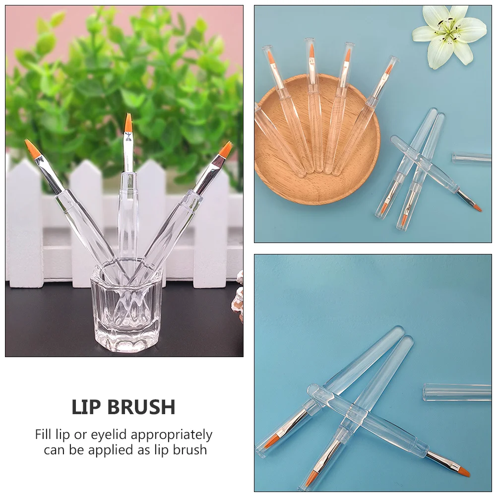 20Pcs Man-Made Fiber Lip Balm Brushes Lipstick Applicators Makeup Tools for Smooth Lip Color Precise Lines and Eyelid Use