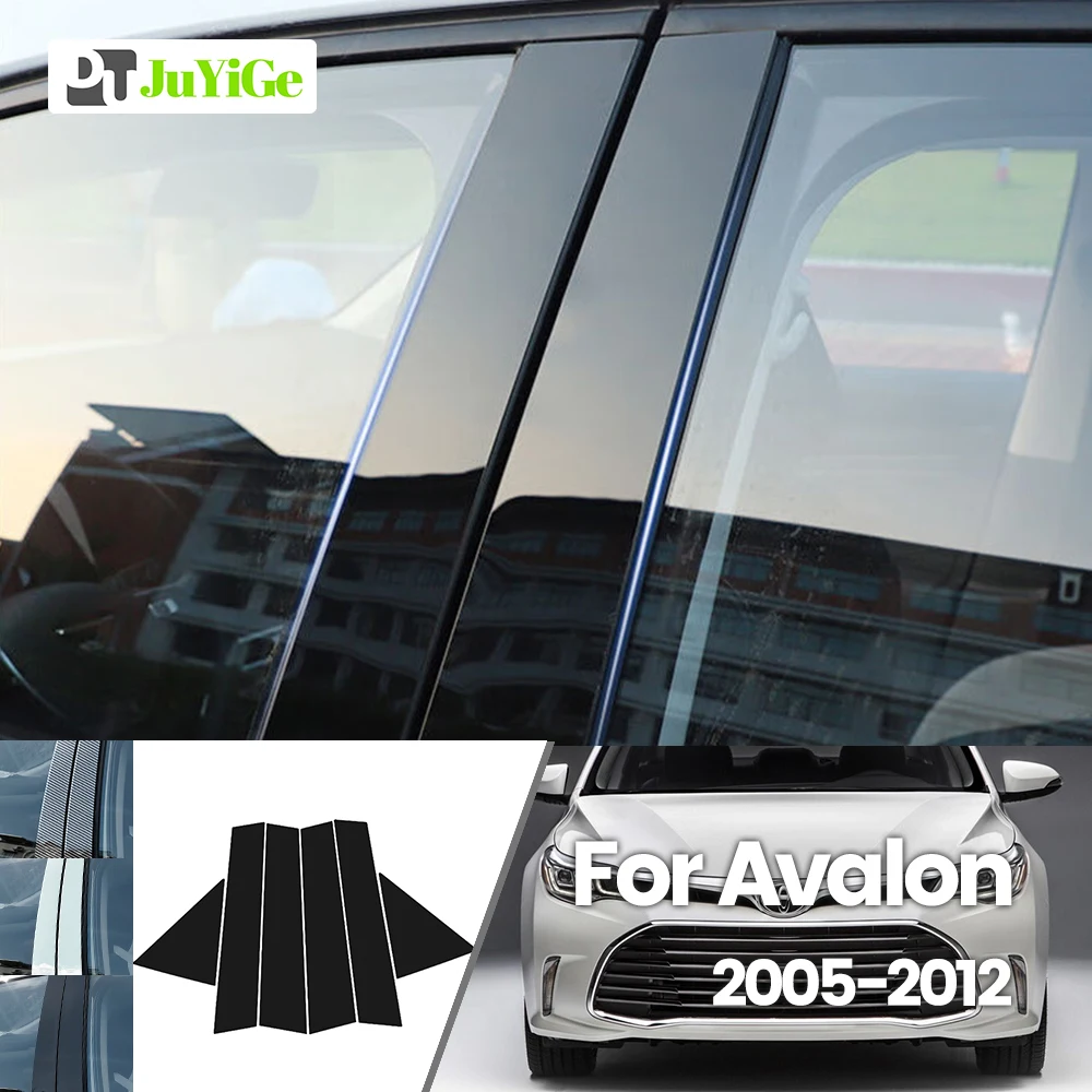 For Toyota Avalon XX30 2005-2012 2006 2007 2008 2009 Bright Black Carbon Fibre Window Door B C Sticker