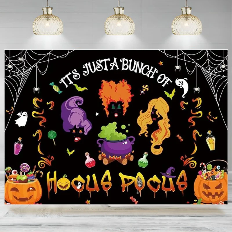 Halloween Day Backdrop Happy Party Night Decoration Banner  Pumpkin Spooky Photography Background Props