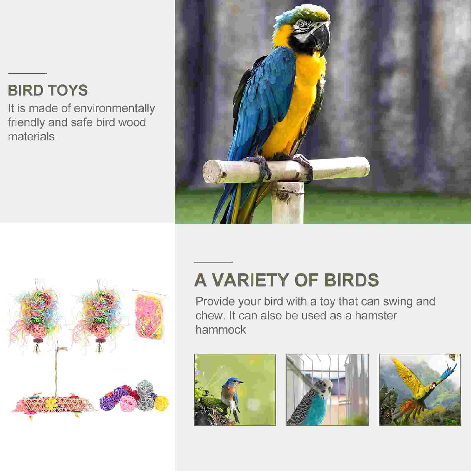 Parrot Chewing Toy Swing Biting Playthings Bite Parrots Standing Platform Funny Bird Rattan Balls Platforms Toys