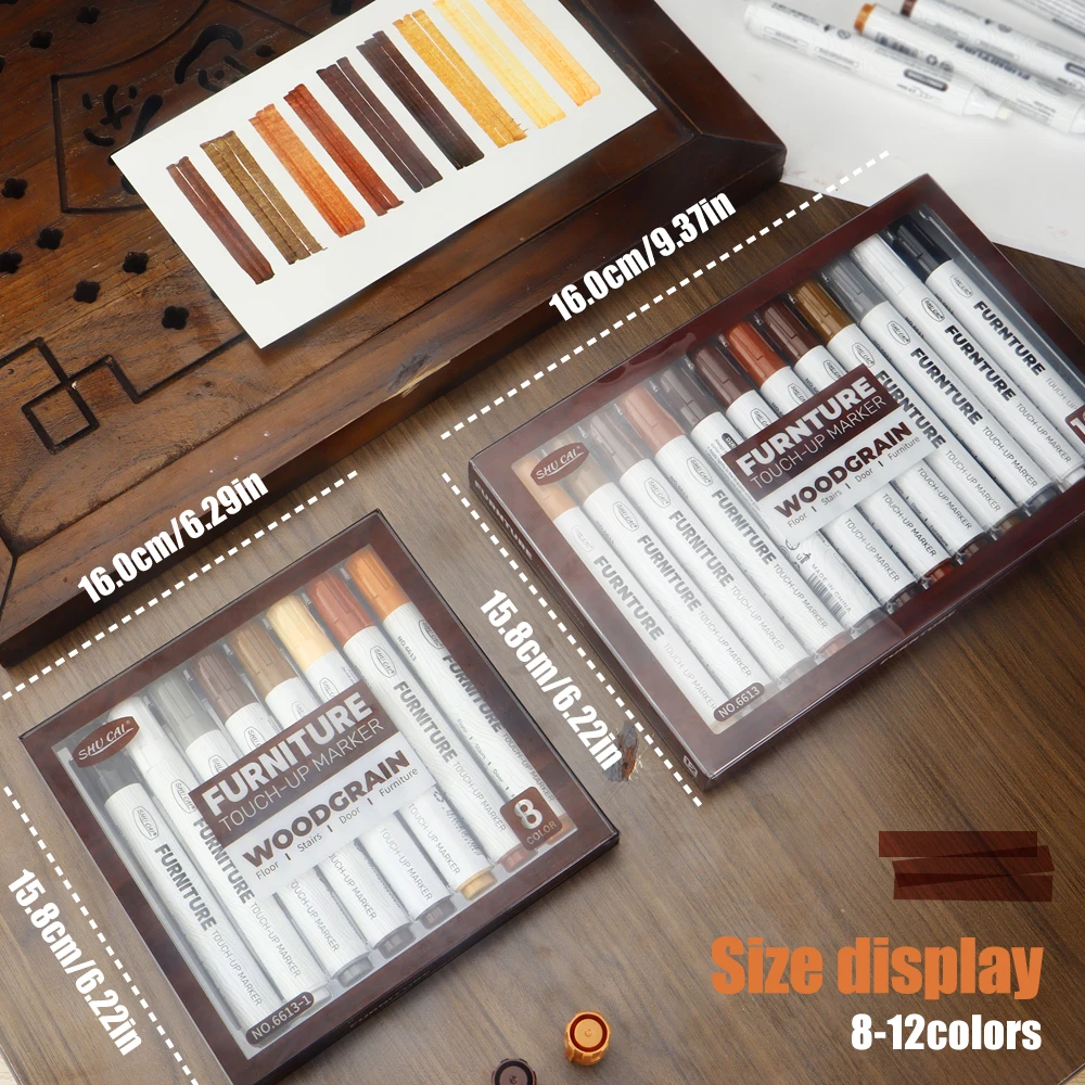 8/12 لون الأثاث اللمس حتى عدة علامات حشو العصي الخشب مركب الحبوب الطلاء إصلاح القلم الخدوش استعادة الصفر Patc