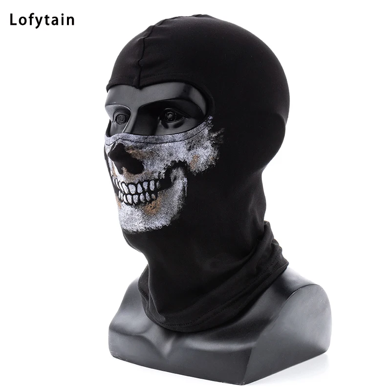 Lofytain COD:MW2 Ghost Skull Balaclava Ghost Simon Riley Face War Game Cosplay Mask Protection Skull Pattern Balaclava Mask