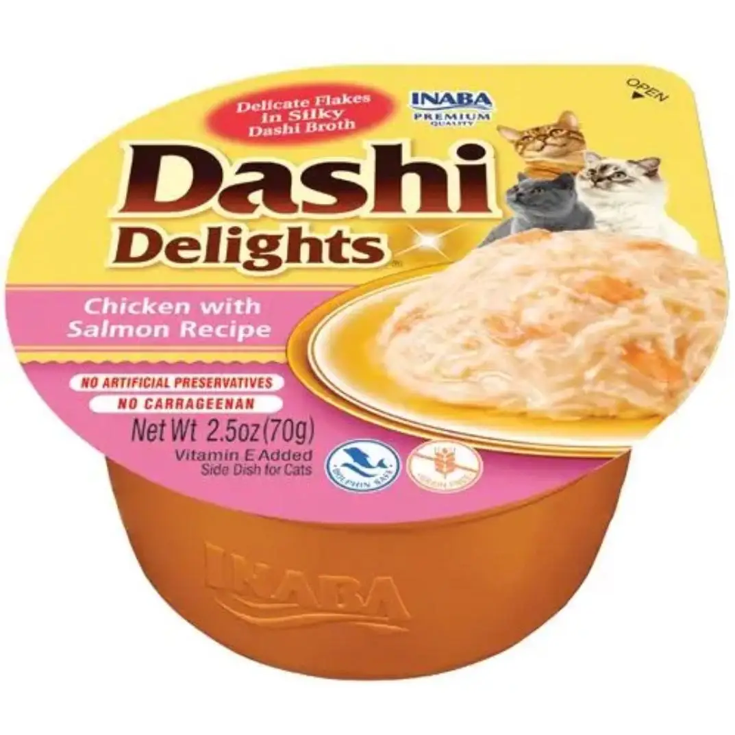 Inaba Comida Húmeda Dashi Delights de Pollo y Salmón para Gatos - 70 GR